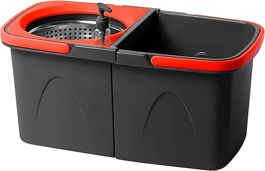 Mop Balde Esfregão Giratório Pró 1 Refil com Roda e Alça